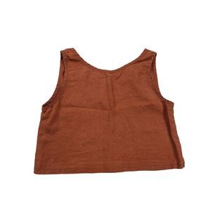 Linen Handmade Studio 100% Linen Lagenlook Crop Tank Top size S